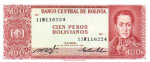 100 Pesos Bolivianos L.13.07.1962